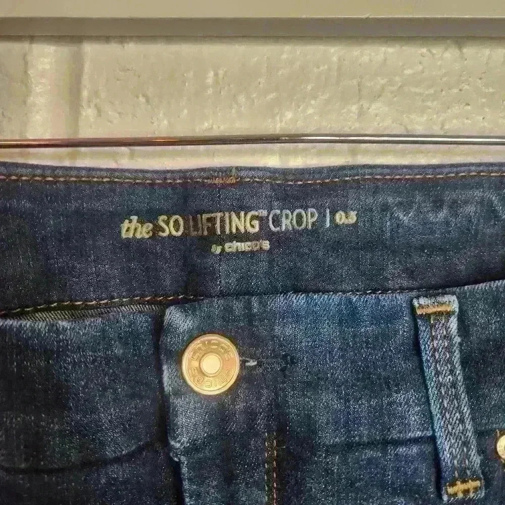 Chico's women's the so lifting crop dark wash jeans Chico size 0.5 - Picture 6 of 12